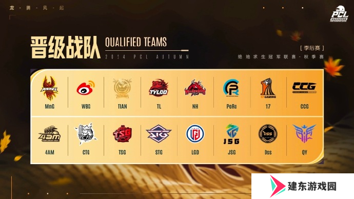 PUBG PCL2024秋季赛16强名单出炉，总冠军之夜谁能夺冠？